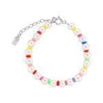 Bratara de picior cu Perle, Discuri Colorate si Accesorii Argint - Hippie