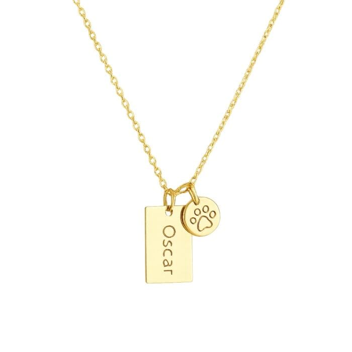 Lant din argint cu charm personalizat - Catelul meu - imagine 1